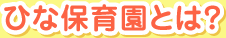 ひな保育園とは？